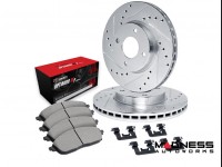 Jeep Renegade Brake Kit - Rear - R1 Concepts - Optimum OEp Brake Pads - eLINE Drilled + Slotted Rotors
