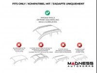 Jeep Renegade Roof Rack Cross Bars - for models w/ factory roof rails - Silver