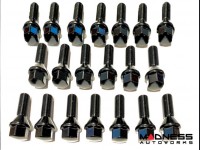 Jeep Renegade Lug Bolt Set - Set of 20 - M12x1.25 - 60° Cone Seat - Black - 17mm Head