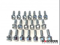 Jeep Renegade Lug Bolt Set - Set of 20 - M12x1.25 - 60° Cone Seat - Silver