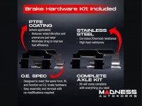 Jeep Renegade Brake Kit - Front + Rear - R1 Concepts - Ceramic Brake Pads - eLINE Black Drilled + Slotted Rotors
