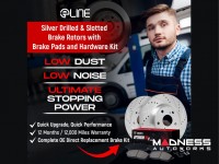 Jeep Renegade Brake Kit - Rear - R1 Concepts - Optimum OEp Brake Pads - eLINE Drilled + Slotted Rotors