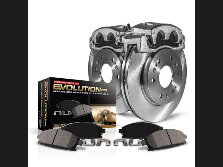 Jeep Renegade Brake Kit - Front - Smooth Rotors + Ceramic Pads + Calipers - Powerstop - OE Stock Replacement