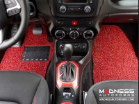 Jeep Renegade All Weather Floor Mats + Cargo Mat - Set of 5 - Rubber Woven Carpet - Red + Black 