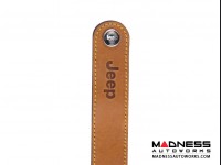 Jeep Keychain - Brown Leather Band w/ Embossed Jeep Logo