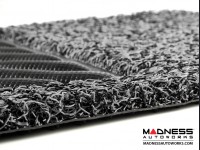 Jeep Renegade All Weather Floor Mats - Front + Rear - Rubber Woven Carpet - Black + Grey 
