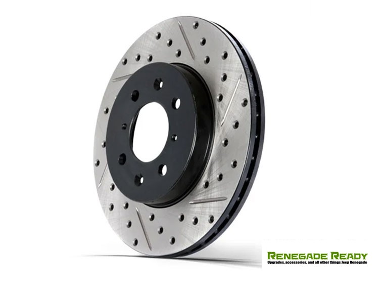 Jeep Renegade Performance Brake Rotor (1) - Front Left - StopTech - Drilled + Slotted 