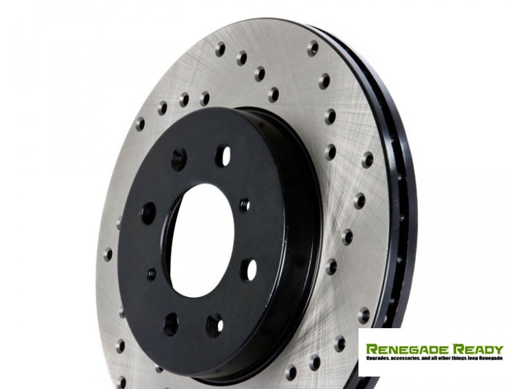 Jeep Renegade Performance Brake Rotor (1) - Front Left - Centric - Drilled + Vented 