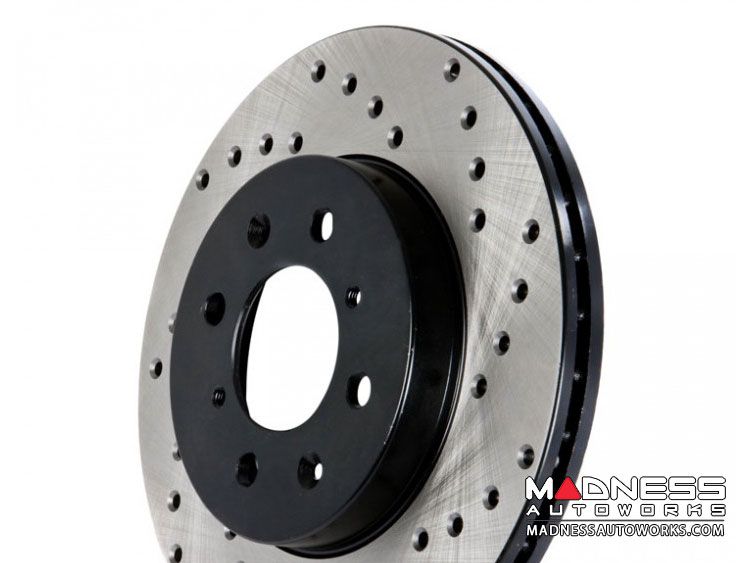 Jeep Renegade Performance Brake Rotor (1) - Front Right - Centric - Drilled + Vented 